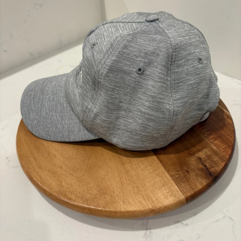 Champion Baseball Hat Men Gray Heathered Jersey Adjustable Strapback Logo